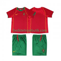 Portugal Retro Børn Hjemmebane Fodboldtrøje 2004 Kortærmet