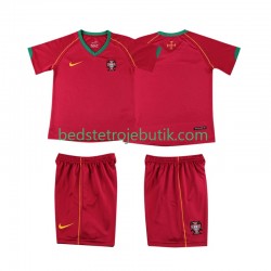 Portugal Retro Børn Hjemmebane Fodboldtrøje 2006 Kortærmet