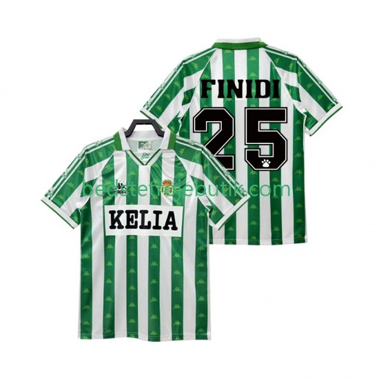 Real Betis FINIDI 25 1995 1996 Retro Mænd Hjemmebane Fodboldtrøje Kortærmet