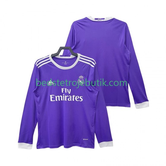 Real Madrid 2016 2017 Retro Mænd Udebane Fodboldtrøje Langærmet