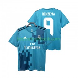 Real Madrid BENZEMA 9 2017 2018 Retro Mænd 3. Valg Fodboldtrøje Kortærmet