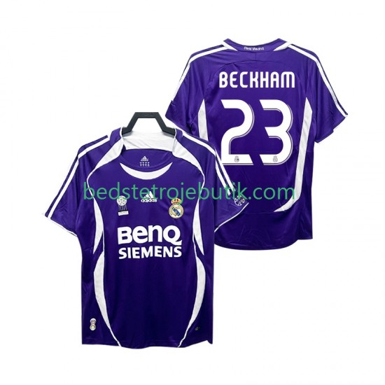 Real Madrid Beckham 23 2007 Retro Mænd Udebane Fodboldtrøje 2006 Kortærmet