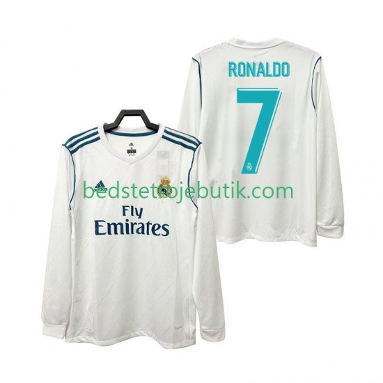Real Madrid CRISTIANO RONALDO 7 2017 2018 Retro Mænd Hjemmebane Fodboldtrøje Langærmet