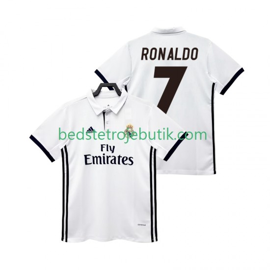 Real Madrid CRISTIANO RONALDO 7 2017 2018 Retro Mænd Hjemmebane Fodboldtrøje Kortærmet