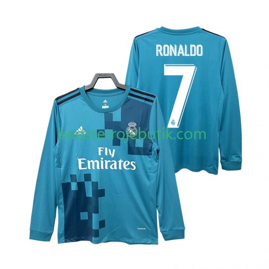 Real Madrid CRISTIANO RONALDO 7 2017 2018 Retro Mænd 3. Valg Fodboldtrøje Langærmet