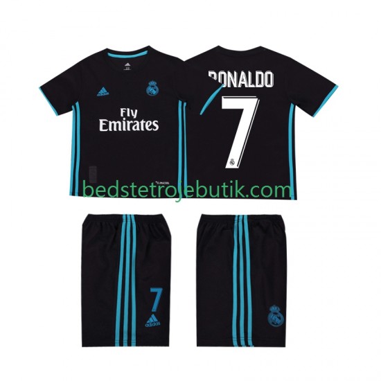 Real Madrid Cristiano Ronaldo 7 2017 2018 Retro Børn Udebane Fodboldtrøje Kortærmet