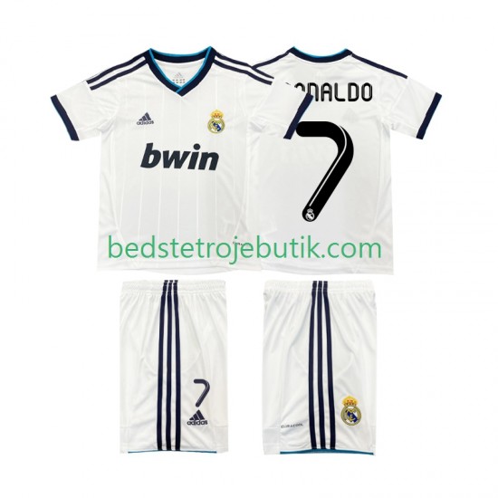 Real Madrid Cristiano Ronaldo 7 2012 2013 Retro Børn Hjemmebane Fodboldtrøje Kortærmet