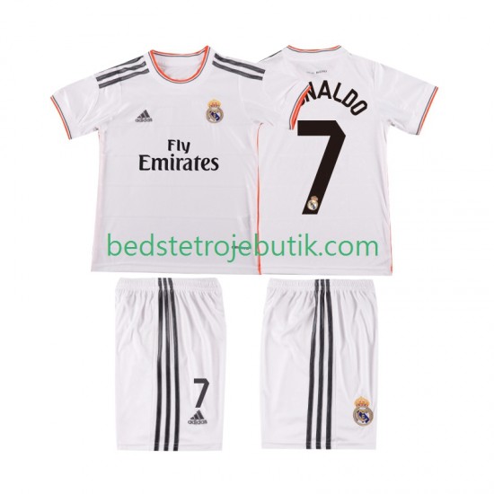 Real Madrid Cristiano Ronaldo 7 2013 2014 Retro Børn Hjemmebane Fodboldtrøje Kortærmet