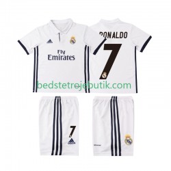 Real Madrid Cristiano Ronaldo 7 2016 2017 Retro Børn Hjemmebane Fodboldtrøje Kortærmet