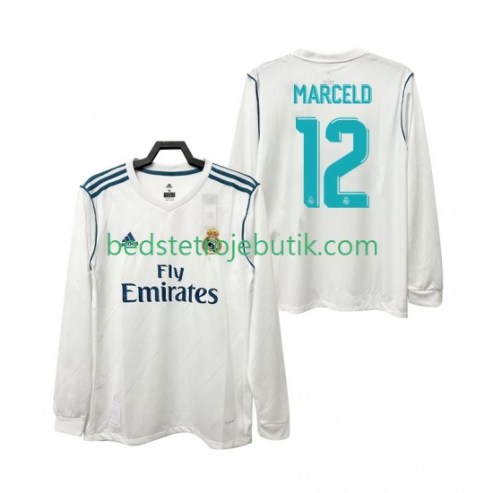 Real Madrid MARCELD 12 2017 2018 Retro Mænd Hjemmebane Fodboldtrøje Langærmet