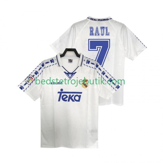 Real Madrid RAUL 7 1996 1997 Retro Mænd Hjemmebane Fodboldtrøje Kortærmet