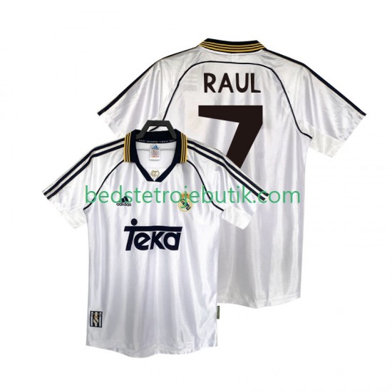 Real Madrid RAUL 7 2000 Retro Mænd Hjemmebane Fodboldtrøje 1998 Kortærmet