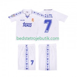 Real Madrid RAUL 7 1996 1997 Retro Børn Hjemmebane Fodboldtrøje Kortærmet