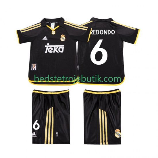Real Madrid REDONDO 6 2001 Retro Børn Udebane Fodboldtrøje 1999 Kortærmet