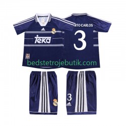 Real Madrid ROBERTO CARLOS 3 Retro Børn Udebane Fodboldtrøje 1999 1998 Kortærmet