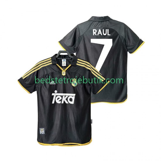 Real Madrid Raul 7 2001 Retro Mænd Udebane Fodboldtrøje 1999 Kortærmet