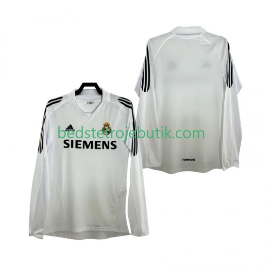 Real Madrid 2005 Retro Mænd Hjemmebane Fodboldtrøje 2006 Langærmet