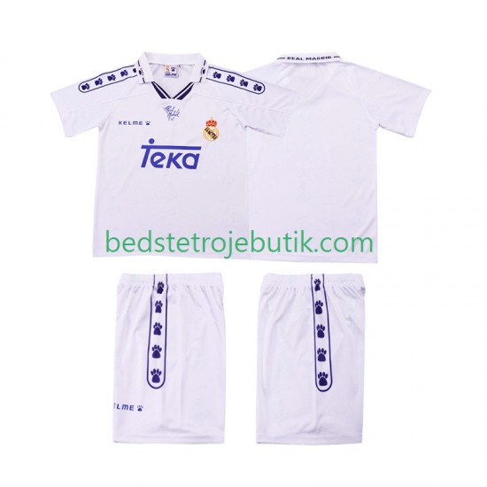 Real Madrid 1994 1996 Retro Børn Hjemmebane Fodboldtrøje Kortærmet