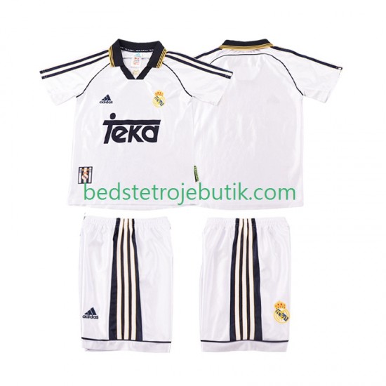 Real Madrid 2000 Retro Børn Hjemmebane Fodboldtrøje 1998 Kortærmet