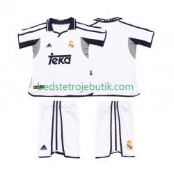 Real Madrid 2001 Retro Børn Hjemmebane Fodboldtrøje 2002 Kortærmet