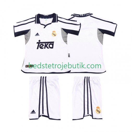 Real Madrid 2001 Retro Børn Hjemmebane Fodboldtrøje 2002 Kortærmet