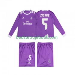 Real Madrid ZIDANE 5 2016 Retro Børn Udebane Fodboldtrøje Langærmet