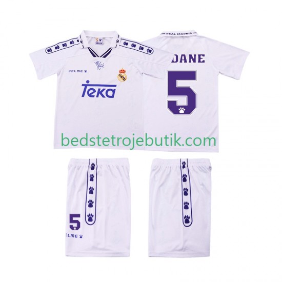 Real Madrid ZIDANE 5 1994 1996 Retro Børn Hjemmebane Fodboldtrøje Kortærmet