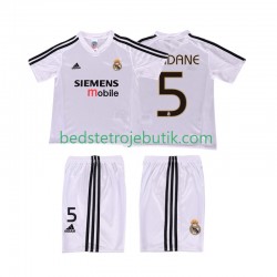 Real Madrid ZIDANE 5 5 Retro Børn Hjemmebane Fodboldtrøje 2004 2002 Kortærmet