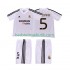 Real Madrid ZIDANE 5 5 Retro Børn Hjemmebane Fodboldtrøje 2004 2002 Kortærmet