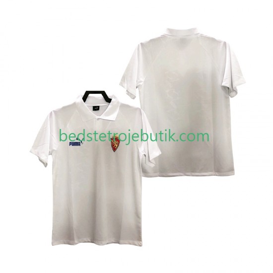 Real Zaragoza 1995 Retro Mænd Hjemmebane Fodboldtrøje Kortærmet