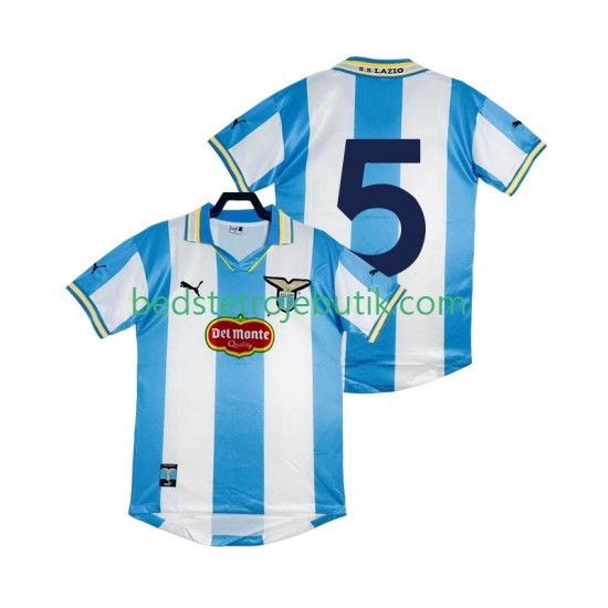 SS Lazio 5 2000 Retro Mænd Hjemmebane Fodboldtrøje 1999 Kortærmet