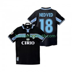 SS Lazio NEDVED 18 Retro Mænd Udebane Fodboldtrøje 1999 1998 Kortærmet