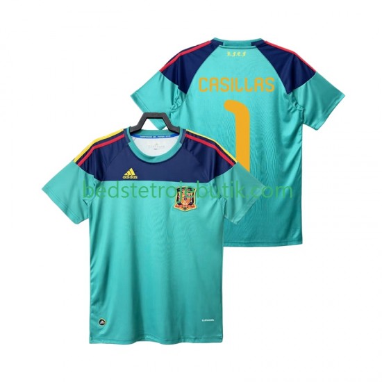 Spanien Casillas 1 Målmand Retro Mænd Hjemmebane Fodboldtrøje 2010 Kortærmet