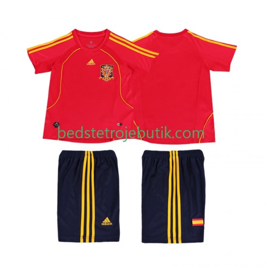 Spanien Retro Børn Hjemmebane Fodboldtrøje 2008 Kortærmet