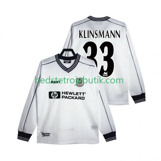 Tottenham Hotspur KLINSMANN 33 1997 Retro Mænd Hjemmebane Fodboldtrøje 1999 Langærmet