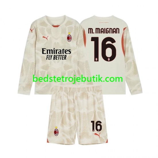 AC Milan Mike Maignan 16 Målmand Børn 3. Valg Fodboldtrøje 2024-2025 Langærmet