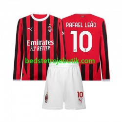 AC Milan Rafael Leao 10 Børn Hjemmebane Fodboldtrøje 2024-2025 Langærmet