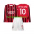 AC Milan Rafael Leao 10 Børn Hjemmebane Fodboldtrøje 2024-2025 Langærmet