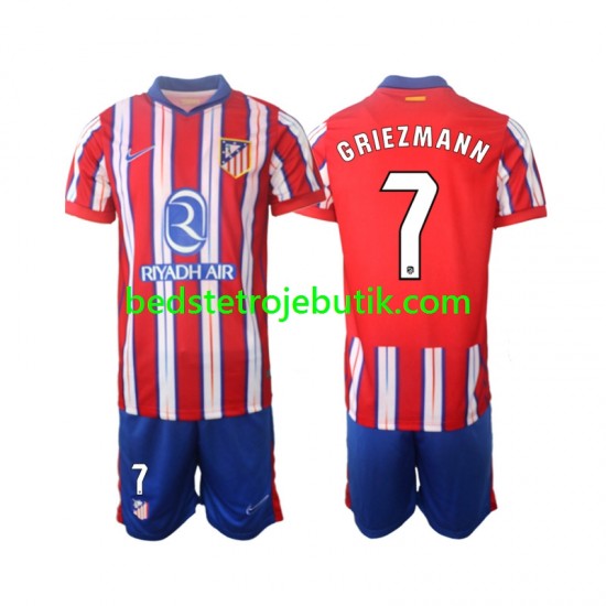 Atlético Madrid Griezmann 7 Børn Hjemmebane Fodboldtrøje 2024-2025 Kortærmet