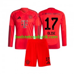 FC Bayern München Michael Olise 17 Børn Hjemmebane Fodboldtrøje 2024-2025 Langærmet