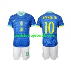 Brasilien Neymar JR 10 Børn Udebane Fodboldtrøje 2024 Kortærmet
