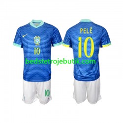 Brasilien PELE 10 Børn Udebane Fodboldtrøje 2024 Kortærmet