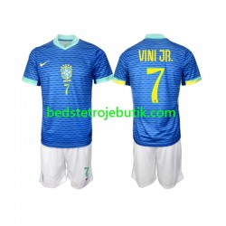 Brasilien VINI JR 7 Børn Udebane Fodboldtrøje 2024 Kortærmet