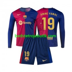FC Barcelona Lamine Yamal 19 Børn Hjemmebane Fodboldtrøje 2024-2025 Langærmet
