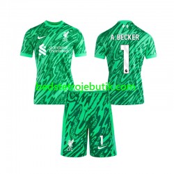 Liverpool Alisson Becker 1 Målmand Børn Udebane Fodboldtrøje 2024-2025 Kortærmet