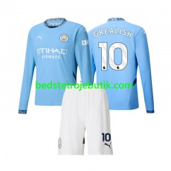 Manchester City Jack Grealish 10 Børn Hjemmebane Fodboldtrøje 2024-2025 Langærmet