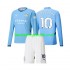Manchester City Jack Grealish 10 Børn Hjemmebane Fodboldtrøje 2024-2025 Langærmet