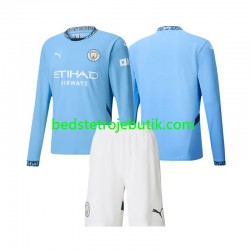 Manchester City Børn Hjemmebane Fodboldtrøje 2024-2025 Langærmet