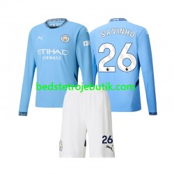Manchester City Savinho 26 Børn Hjemmebane Fodboldtrøje 2024-2025 Langærmet