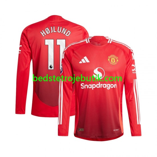 Manchester United Rasmus Hojlund 11 Mænd Hjemmebane Fodboldtrøje 2024-2025 Langærmet